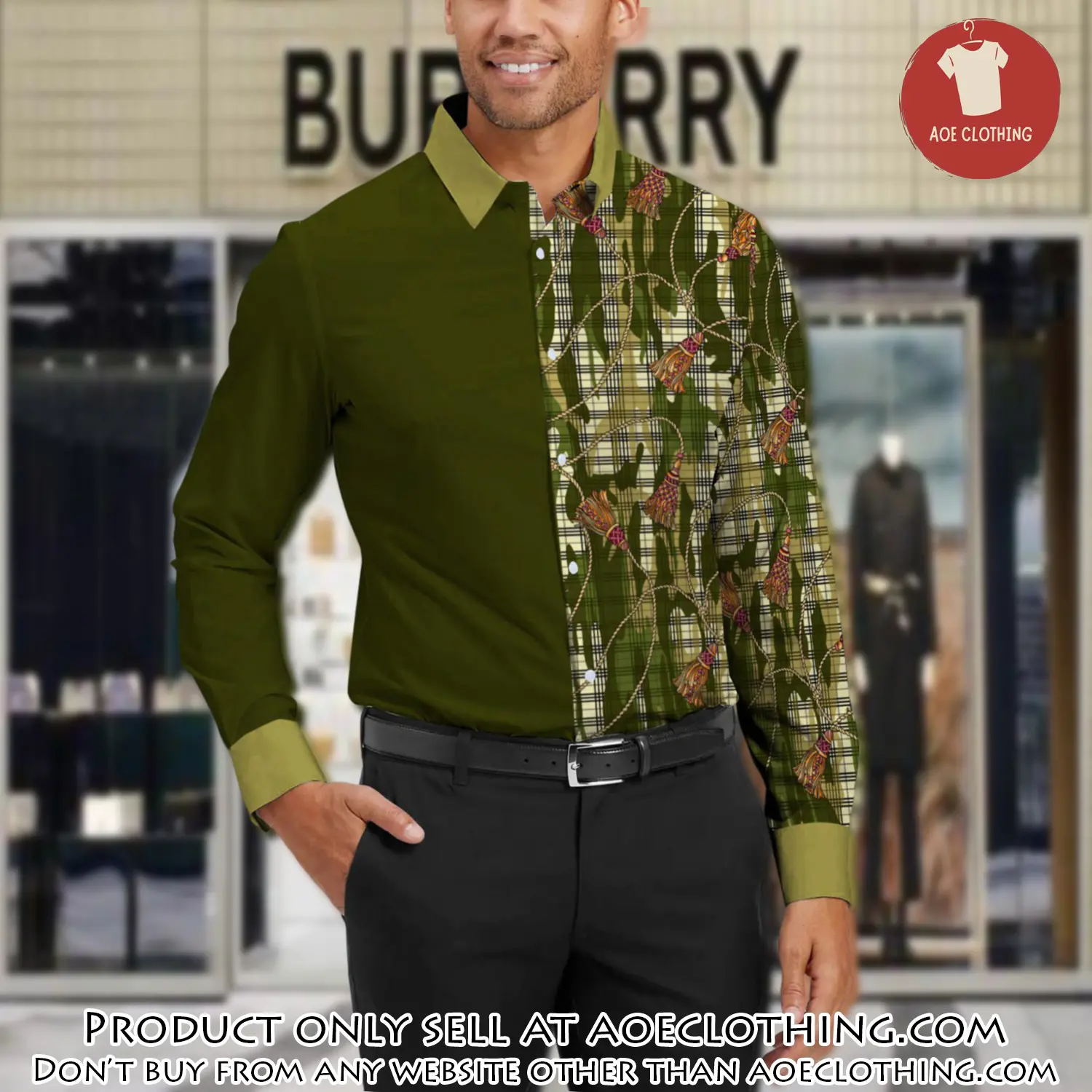 Burberry long sleeves button down shirt for elegant men lsb1008 aoe2344538